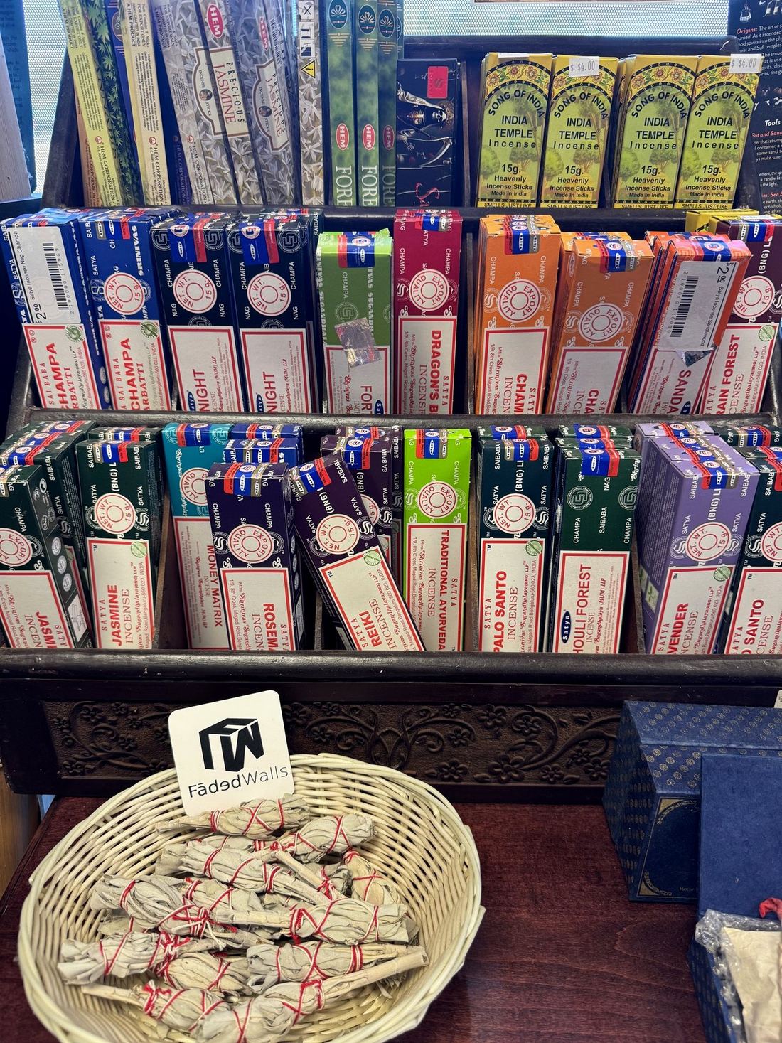 Incense and sage at Faded Walls
